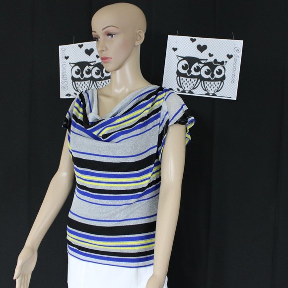 Bebe Brelyn Stripe Cowl Neck Top - Picture 3 of 6